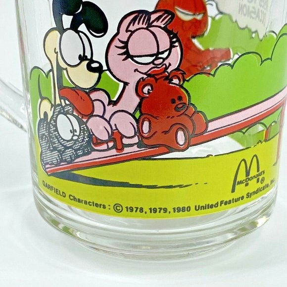 McDonald's Garfield Cat Glass Cup Odie Pooky Nermal Arlene Jim Davis Seesaw - Picture 15 of 16